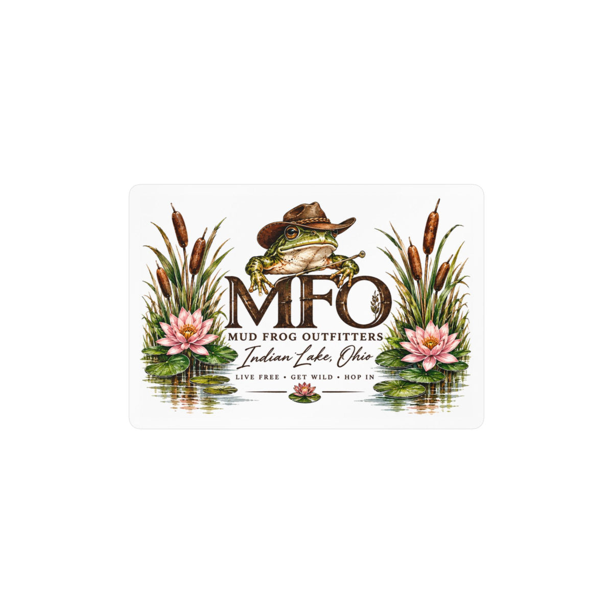 Mud Frog Outfitters Kiss-Cut Vinyl Decal — Fishing & Outdoors Frog Logo Sticker