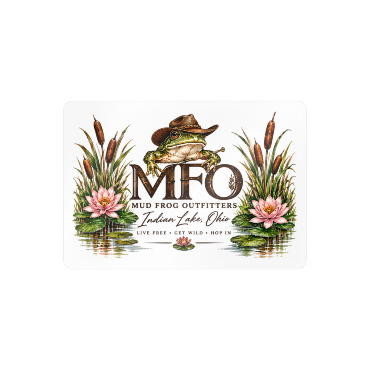 Mud Frog Outfitters Kiss-Cut Vinyl Decal — Fishing & Outdoors Frog Logo Sticker