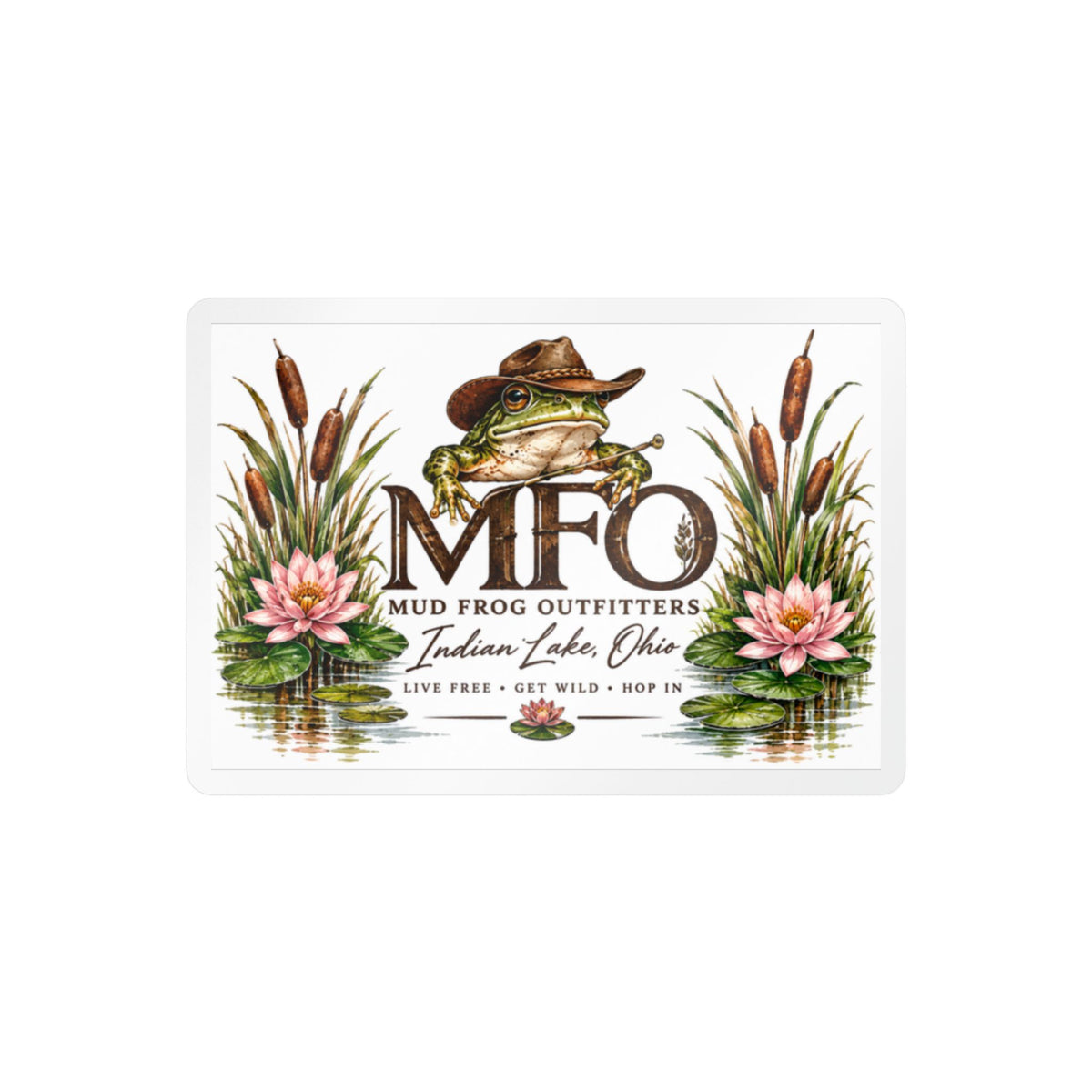 Mud Frog Outfitters Kiss-Cut Vinyl Decal — Fishing & Outdoors Frog Logo Sticker