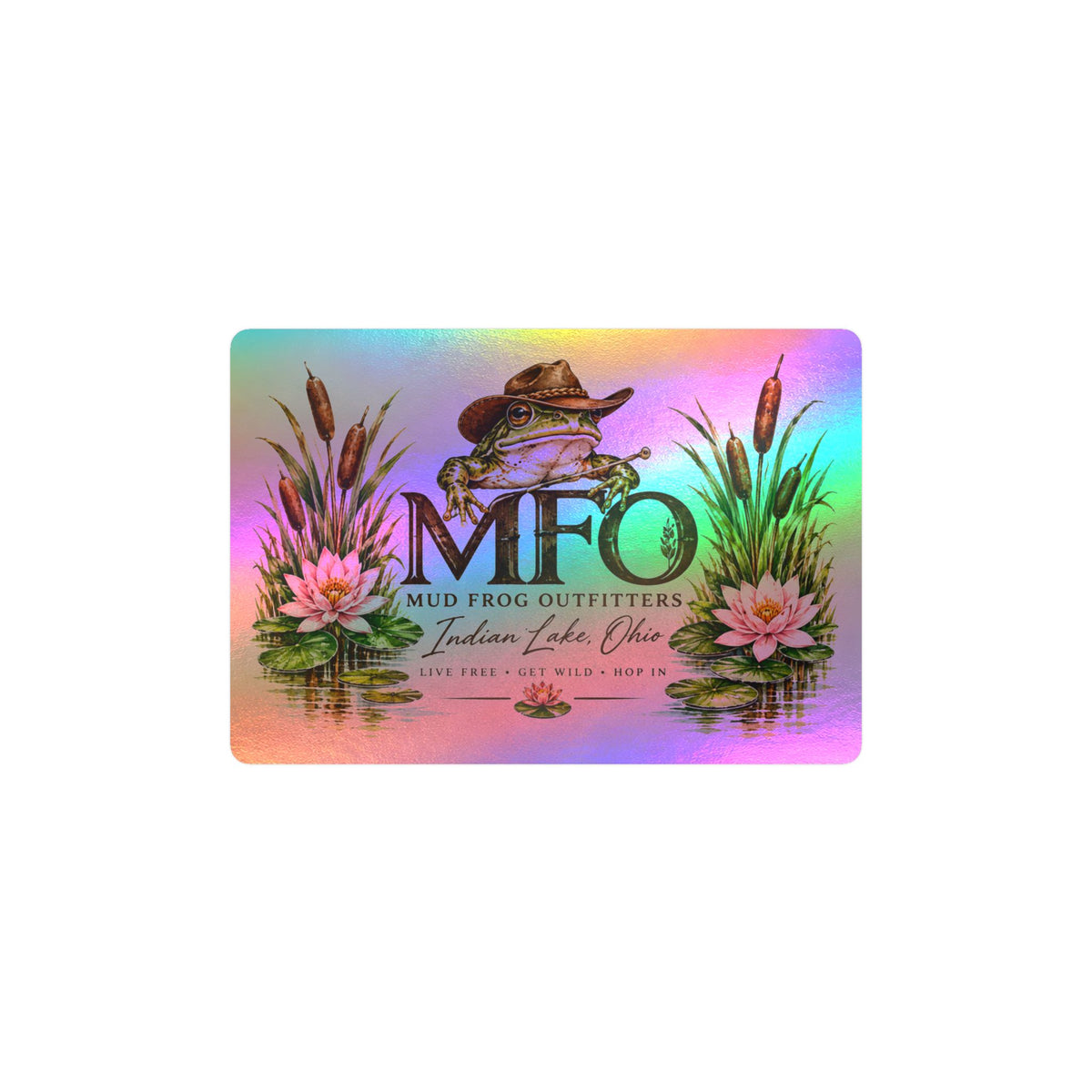 Mud Frog Outfitters Kiss-Cut Vinyl Decal — Fishing & Outdoors Frog Logo Sticker