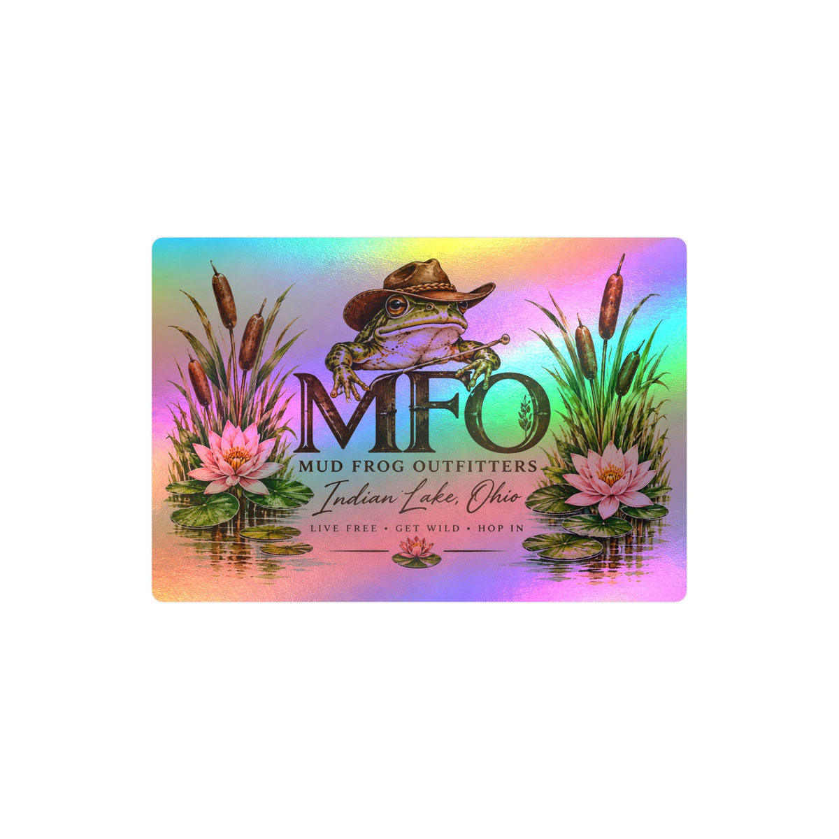 Mud Frog Outfitters Kiss-Cut Vinyl Decal — Fishing & Outdoors Frog Logo Sticker