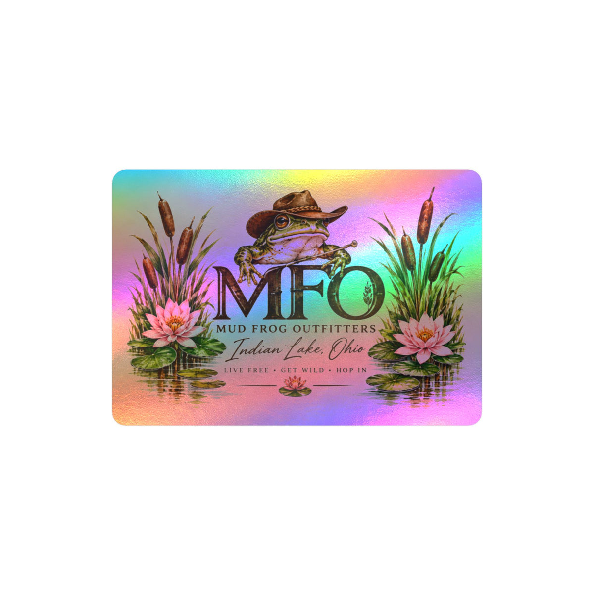 Mud Frog Outfitters Kiss-Cut Vinyl Decal — Fishing & Outdoors Frog Logo Sticker