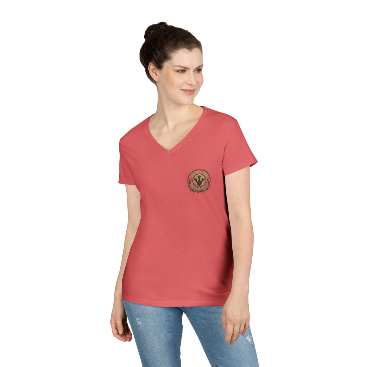 Sugar Caffeinated Expialidocious! MFO Ladies V-Neck T-Shirt
