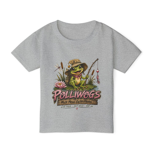 Little Girls T-Shirt — Polliwogs Mud Frog Outfitters Cute Fishing Frog Graphic