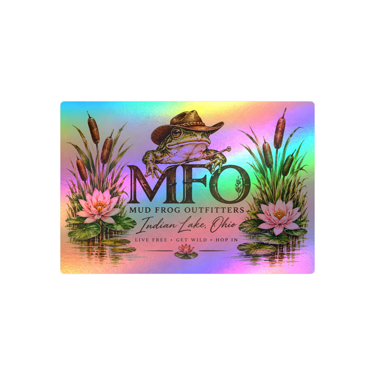 Mud Frog Outfitters Kiss-Cut Vinyl Decal — Fishing & Outdoors Frog Logo Sticker